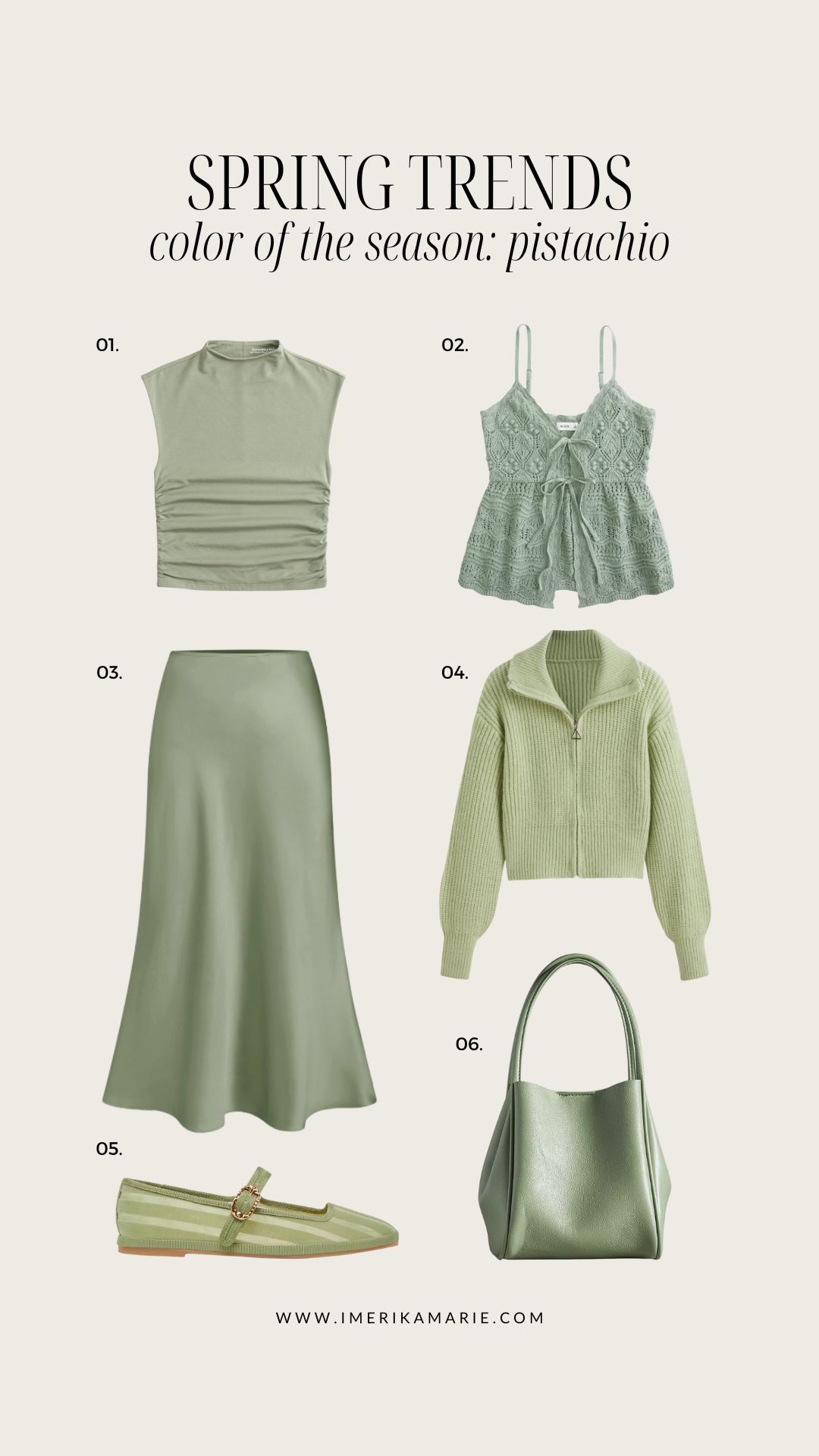 Spring Fashion Trends: Pistachio

Spring outfit. Spring trends. Green maxi skirt. Green purse. Spring bag. Spring sweater 

#LTKSeasonal #LTKStyleTip #LTKFindsUnder100