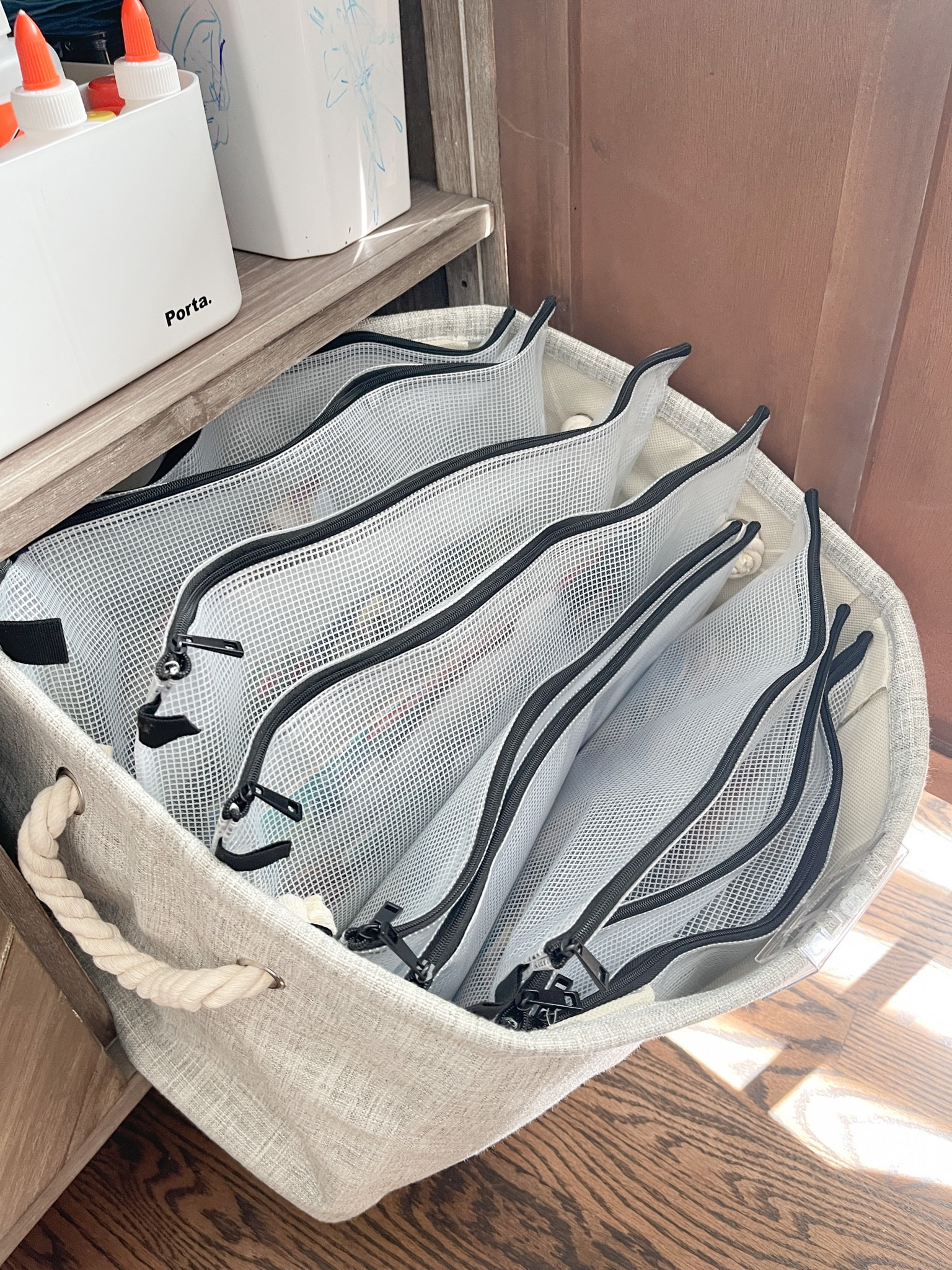 This our tried and true game storage solution:
⠀⠀⠀⠀⠀⠀⠀⠀⠀
✔️ get rid of your bulky boxes
✔️ the mesh bags come in a variety of sizes and all fit into a structured basket saving so 👏 much 👏 space 👏