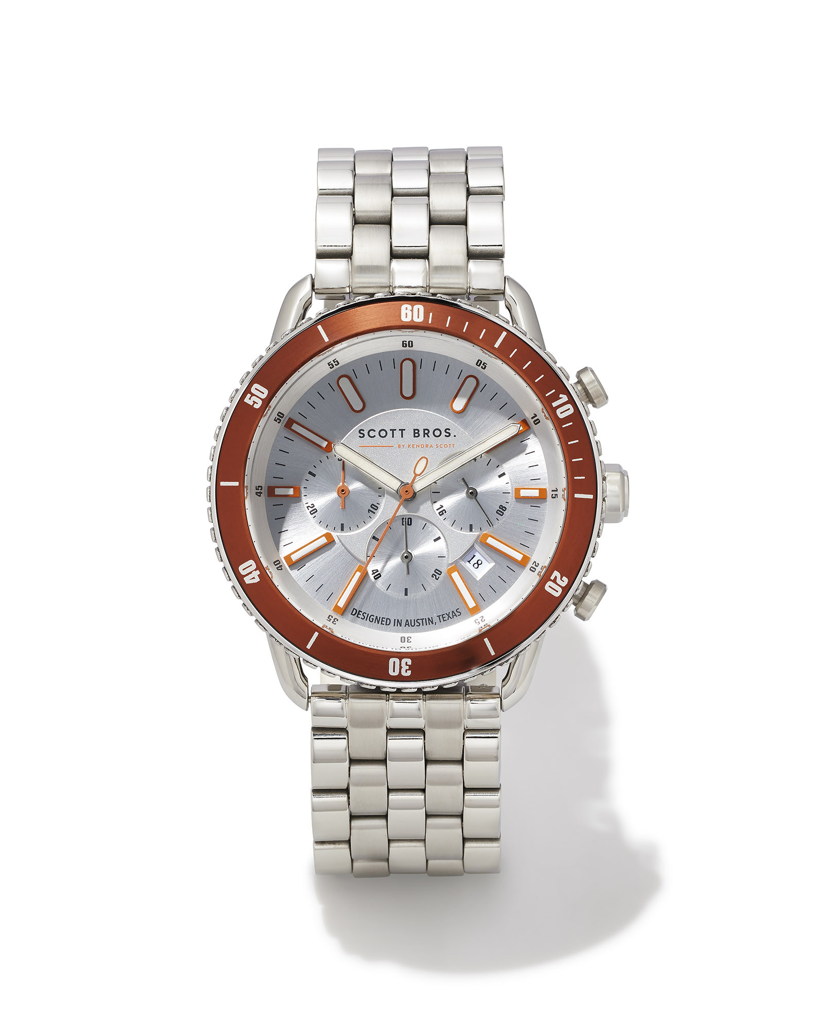 Beck Stainless Steel 44mm Chronograph Watch in Deep Orange | Kendra Scott