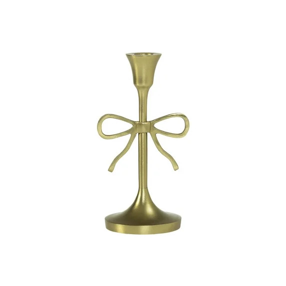 My Texas House Metal Bow Taper Candle Holder, 8", Gold | Walmart (US)