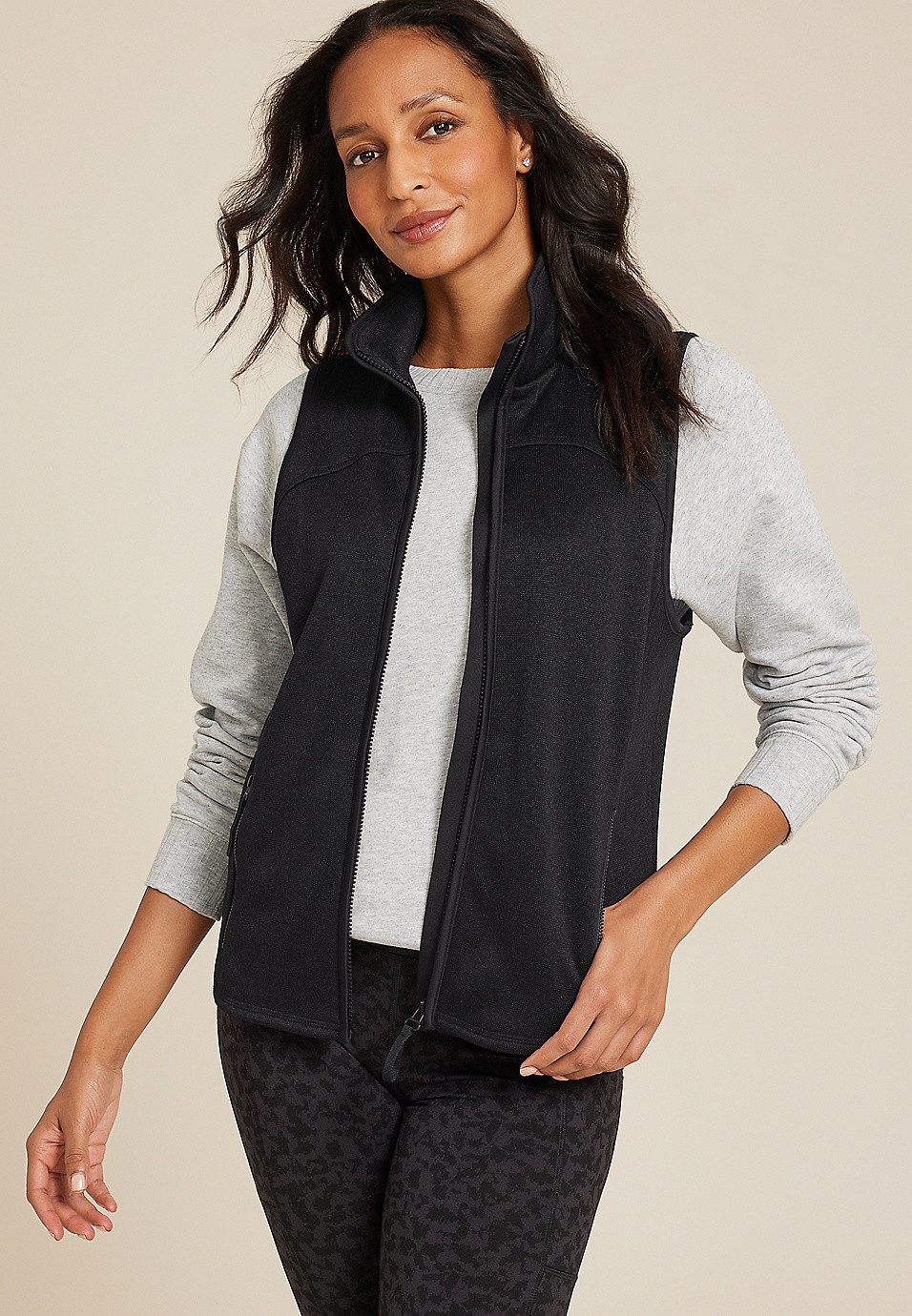Lightweight Full Zip Fleece Vest | Maurices