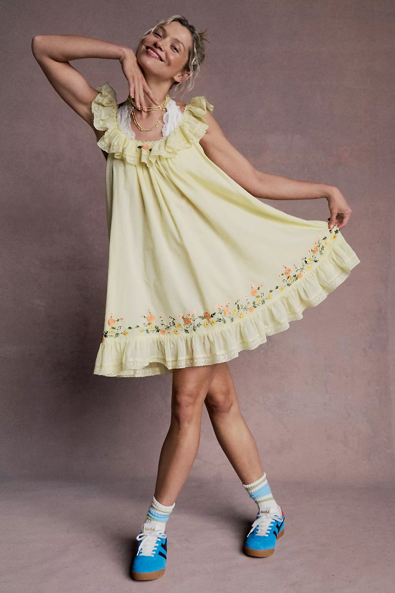 Buttercup Embroidered Mini Dress | Free People (UK)