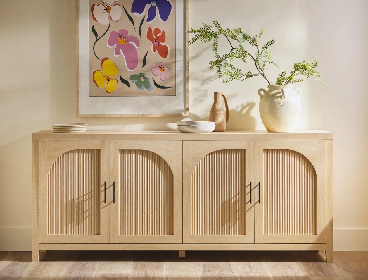 Eilisha Modern Reeded Sideboard with Arched Doors

#LTKHome