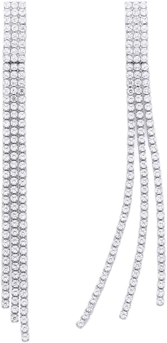YOQUCOL Boho Tassel Chandelier Earrings Cubic Zirconia Crystal Long Drop Dangle Chain Bohemian Ea... | Amazon (US)