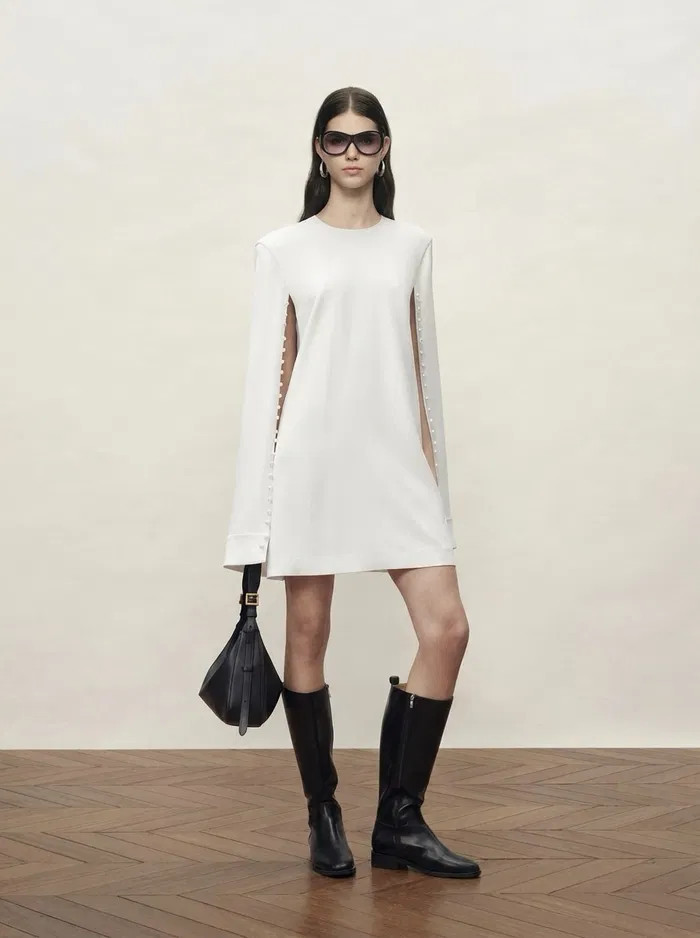 Audrey Kurzcape-Kleid mit Perlenbesatz aus Triacetat-Mischung | Fabrique