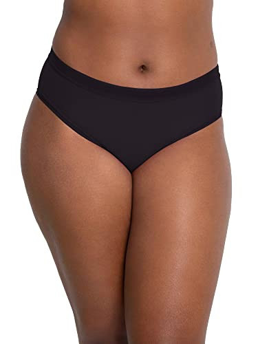 Curvy Couture Women's Plus Size Panties in Smooth, Mesh and Lace, Available in Multi Packs, Black Hue Brief, X-Small | Amazon (US)