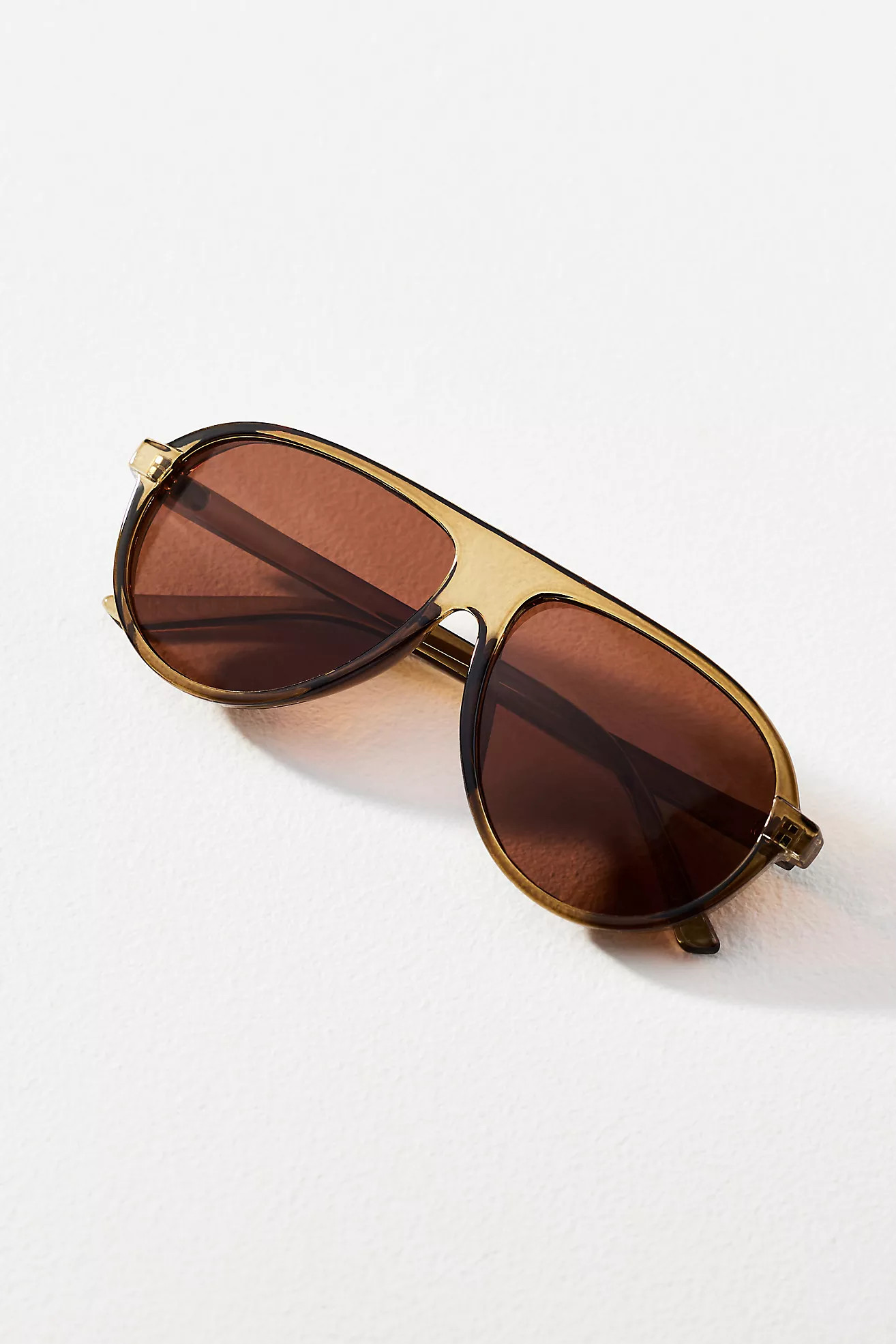 I-SEA Curved Aviator Sunglasses | Anthropologie (US)