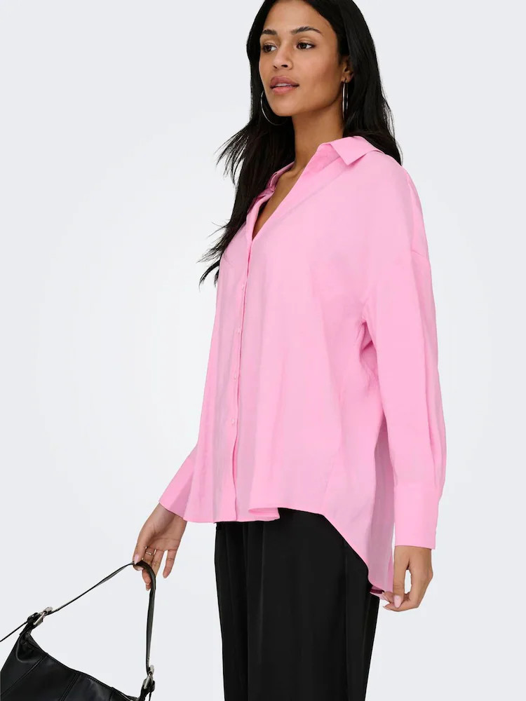 ONLY Pink Loose Fit Button Through Shirt | Next AU