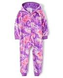 The Children's Place Girls' Long Sleeve Fleece Zip Up One Piece Pajama | Amazon (US)