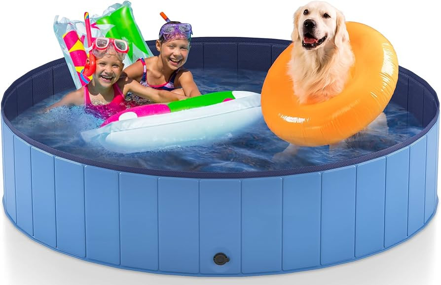 Heeyoo 71" Foldable Dog Pool for Large Dogs, Portable Hard Plastic Dog Swimming Pool， Outdoor C... | Amazon (US)