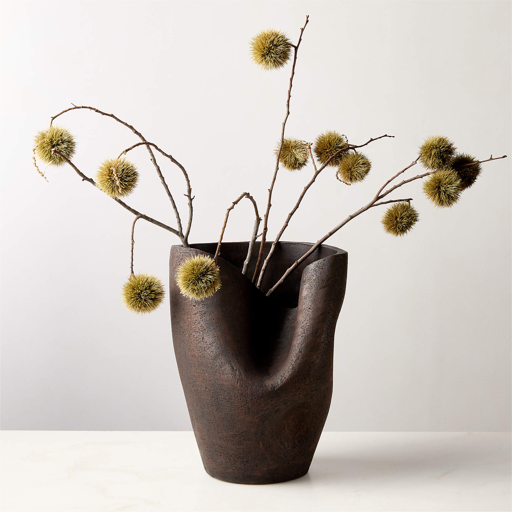 Forma Handcrafted Brown Terracotta Vase + Reviews | CB2 | CB2