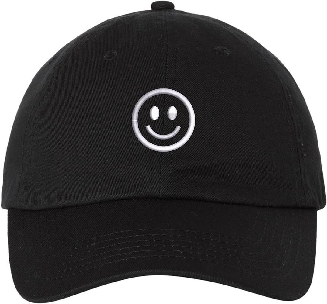 Smiley FACE Dad Hat | Unstructured Smile Emoji Happy Face Trendy Fun Unisex Adjustable Baseball C... | Amazon (US)