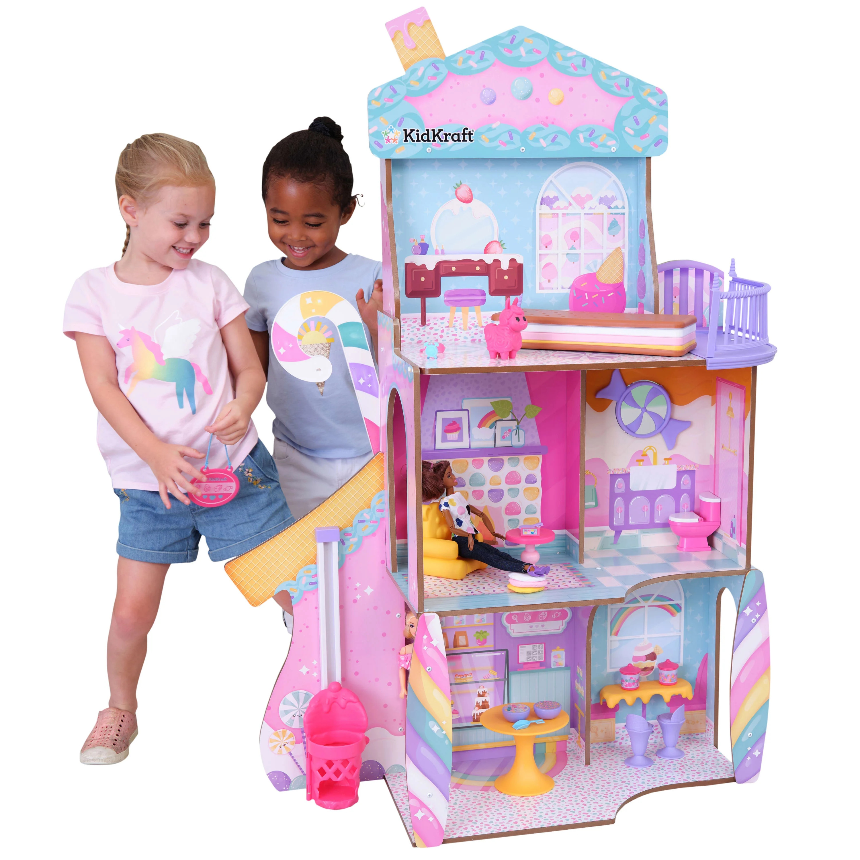 KidKraft Candy Castle Wooden Dollhouse with Elevator, 28 Accessories - Walmart.com | Walmart (US)