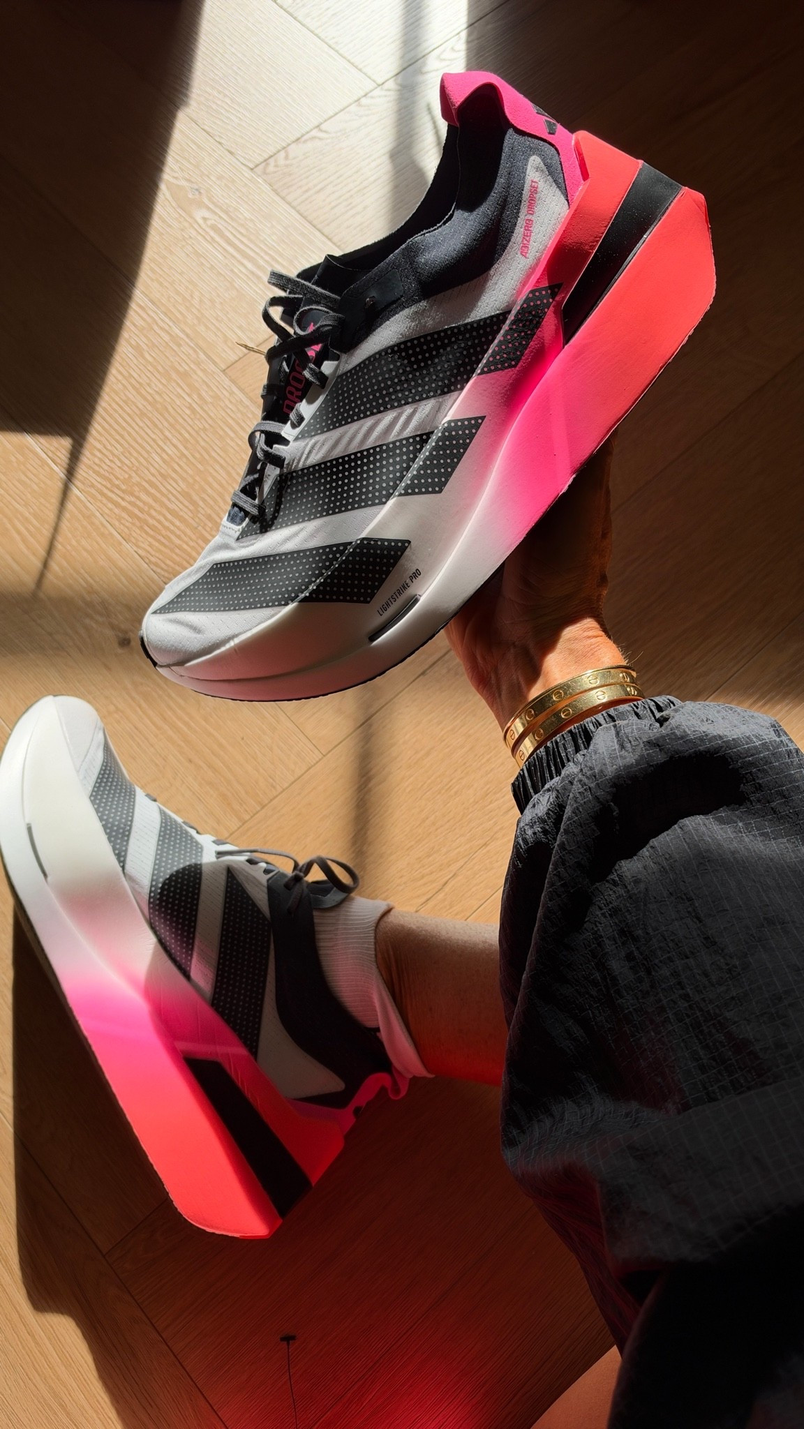 Okayyyyy this new color drop from @adidas 😍 I’ve been testing a lot of shoes for Hyrox and loving these! They just restocked too! Runs TTS for me - I’m usually a women’s 9 and I ordered the M 8/W 9 size.

#LTKfitnessgoals #LTKootd #LTKstorytime