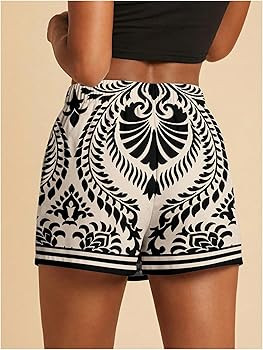RoseSeek Women's Floral Graphic Skirt Shorts Drawstring Waist Tropical Boho Wrap Skorts | Amazon (US)