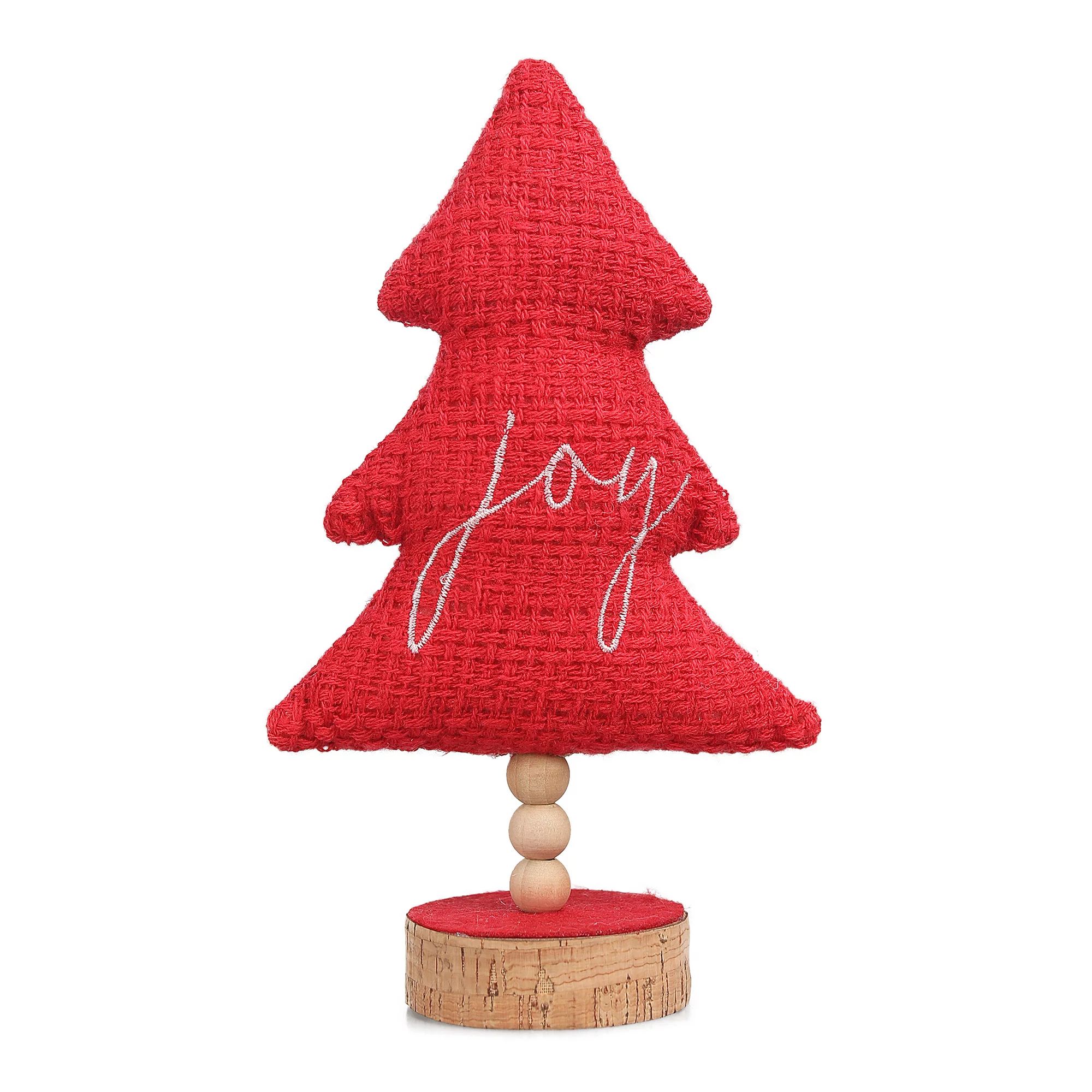Holiday Time Red Joy Fabric Tree Tabletop Christmas Decoration | Walmart (US)