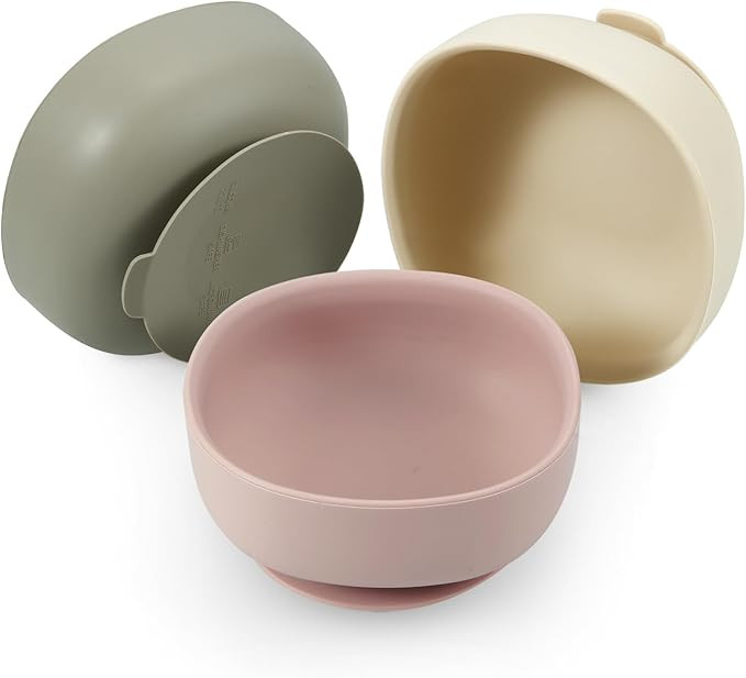 PandaEar 3 Pack Silicone Suction Bowls for Baby Toddler Infant Kids| Baby Food Bowls First Stage ... | Amazon (US)
