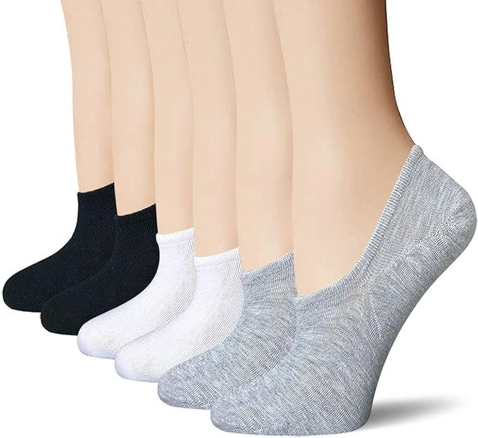 BERING No Show Socks Womens Ankle Thin Footies Low Cut Non Slip Heel for Sneaker Flats Slip On Sh... | Amazon (US)
