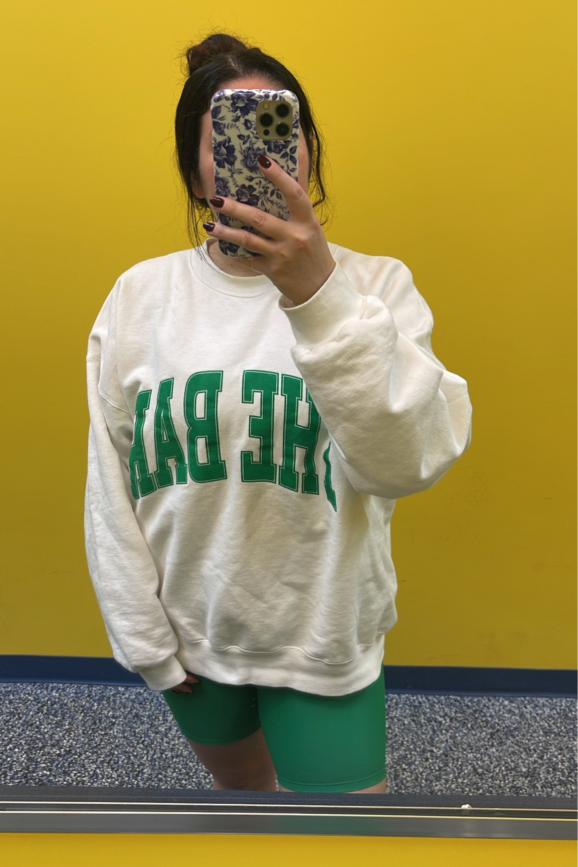 Princess Diana fall vibes

Oversized sweatshirt (sweatshirt is SO soft!), green bike shorts

Blue and white floral phone case on sale for prime day 

Wearing size XL in sweatshirt, sized up for oversized look! 

#LTKxPrimeDay #LTKActive #LTKSeasonal