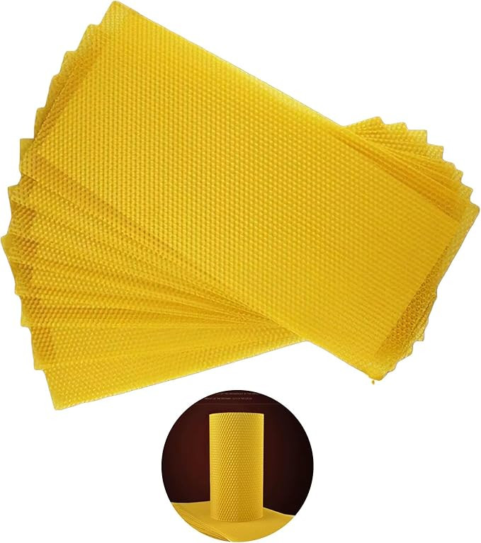 Blingbin 10Pcs Natural Beeswax Sheets, 5.1x3.5 inch Beeswax Candle Wax, Beeswax Foundation Sheets... | Amazon (US)