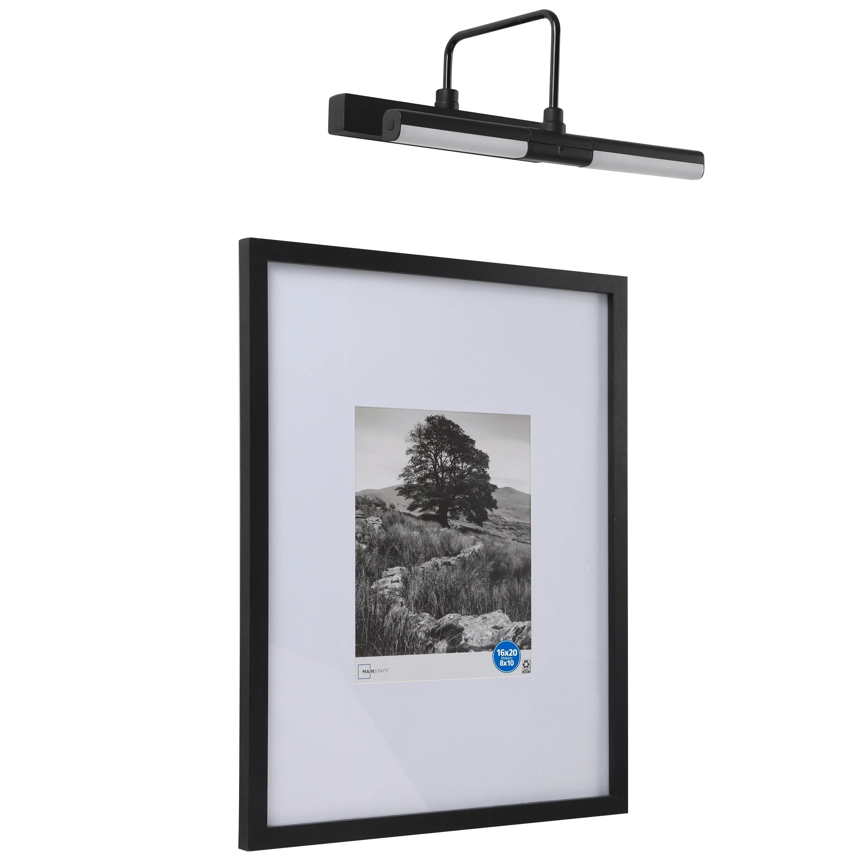 Mainstays 16"x20" Gallery Frame with Wall Mount Light, Matted for 8"x10" Picture | Walmart (US)