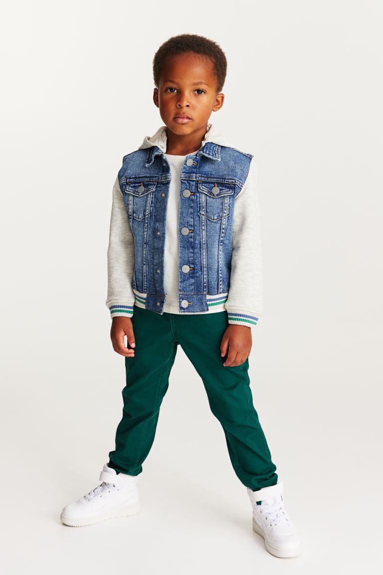 Relaxed Tapered Fit Pants - Dark green - Kids | H&M AU | H&M (AU)
