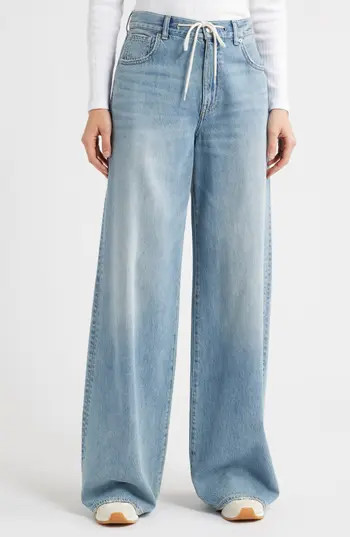 Madewell Superwide Leg Drawstring Jeans in Daffodill Wash at Nordstrom Rack, Size 28 | Nordstrom Rack