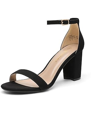 DREAM PAIRS Women's Chunk Low Heel Pump Sandals | Amazon (US)