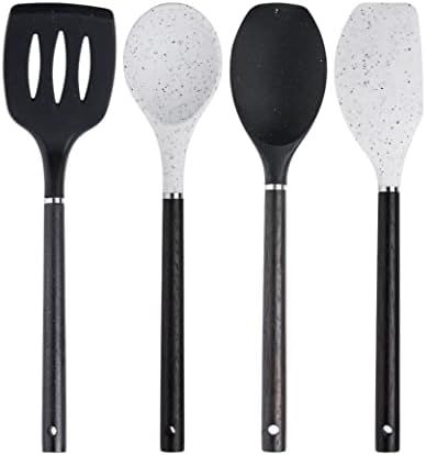 COOK WITH COLOR Silicone Cooking Utensils Set- 4 Piece Kitchen Utensils With Wooden Handles Includes | Amazon (US)