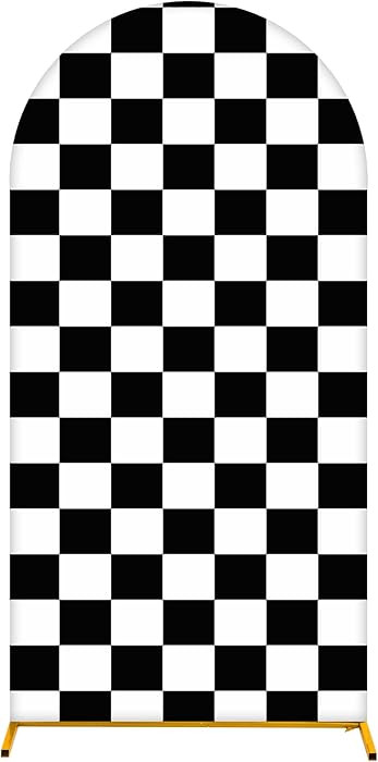 Arch Backdrop Cover 7.2FT Checker Monster Truck Birthday Party Decorations Arch Cover Spandex Fit... | Amazon (US)