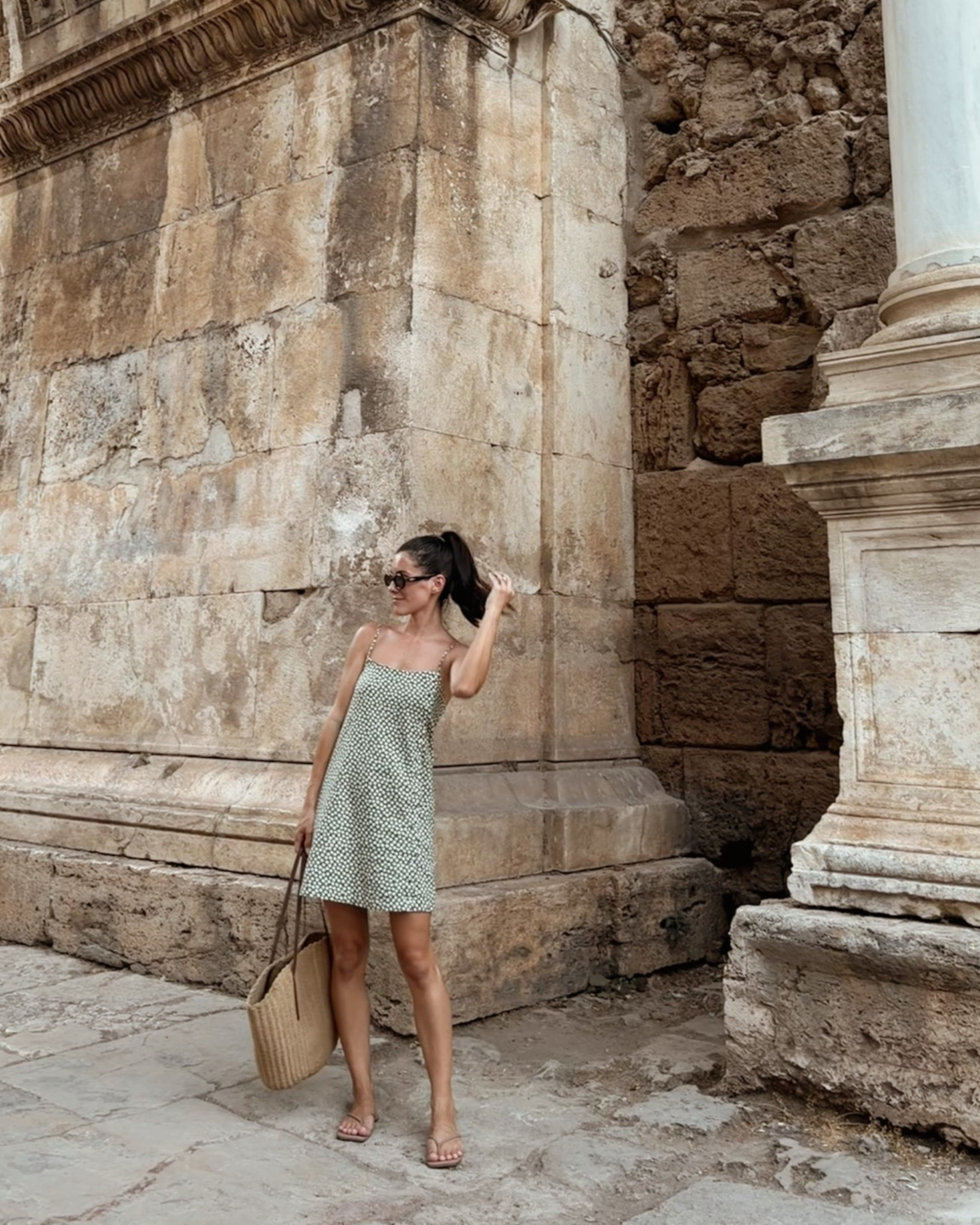 Linen button detail skort dress. Wearing xs tall. 

Europe outfit. Summer outfit. Mom outfit. Casual ootd.

#LTKPetite #LTKSaleAlert #LTKTravel