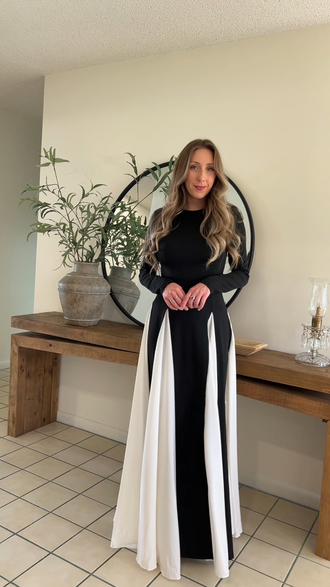 Black and white long sleeve maxi dress perfect for weddings, guest dress, holiday party, Christmas, any special occasion. arcina ori look for less on Amazon  

#LTKHoliday #LTKVideo #LTKSeasonal