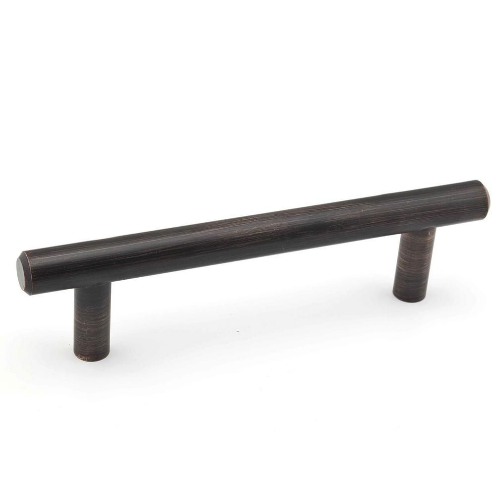4-1/4 in. (108 mm) Center-to-Center Brushed Oil-Rubbed Bronze Steel Contemporary Drawer Pull | The Home Depot
