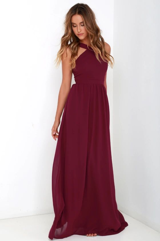 Air of Romance Burgundy Maxi Dress | Lulus (US)