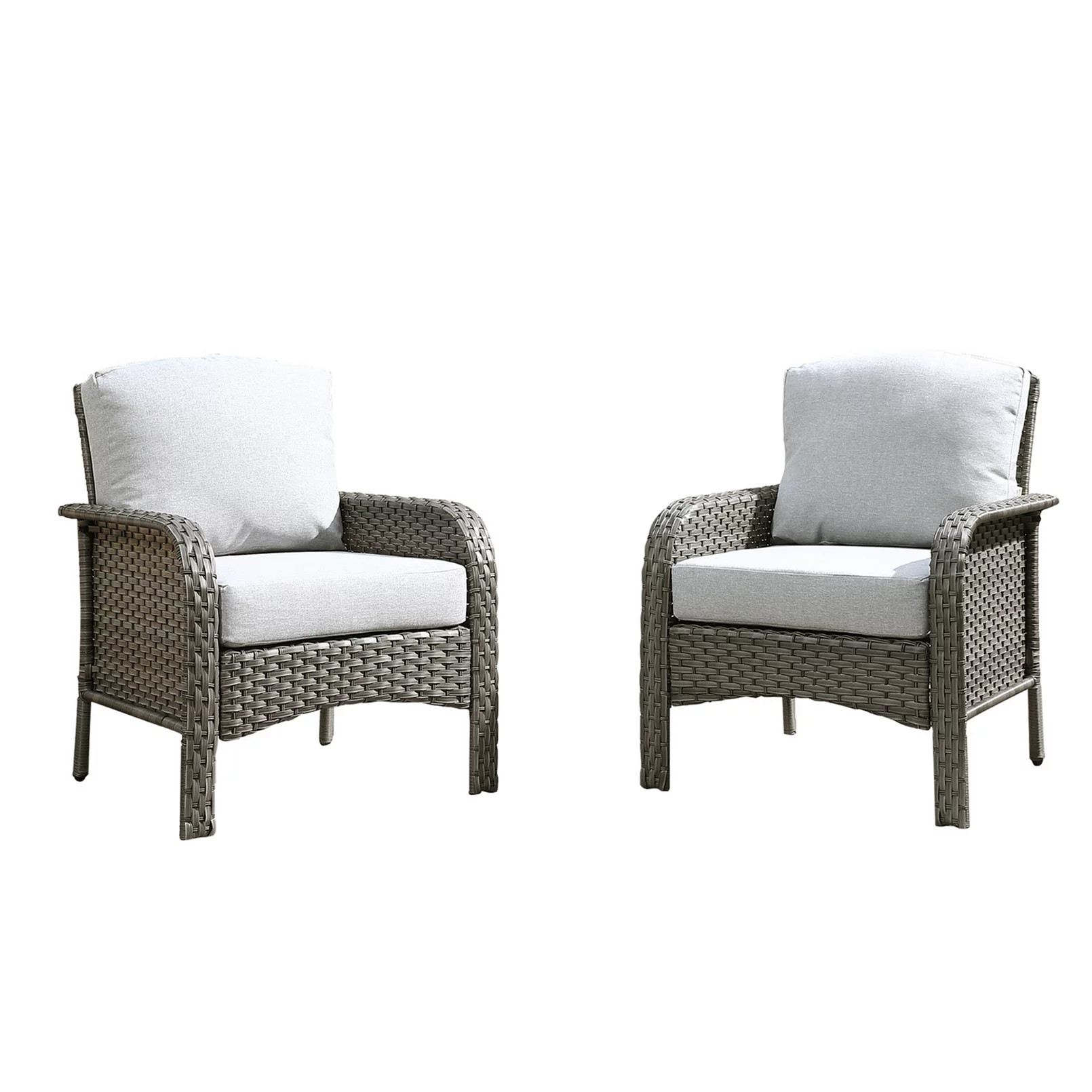 Ovios 2-Piece Patio Furniture Set, Outdoor Gray PE Wicker Chairs Set of 2, All-weather Design | Kohl's