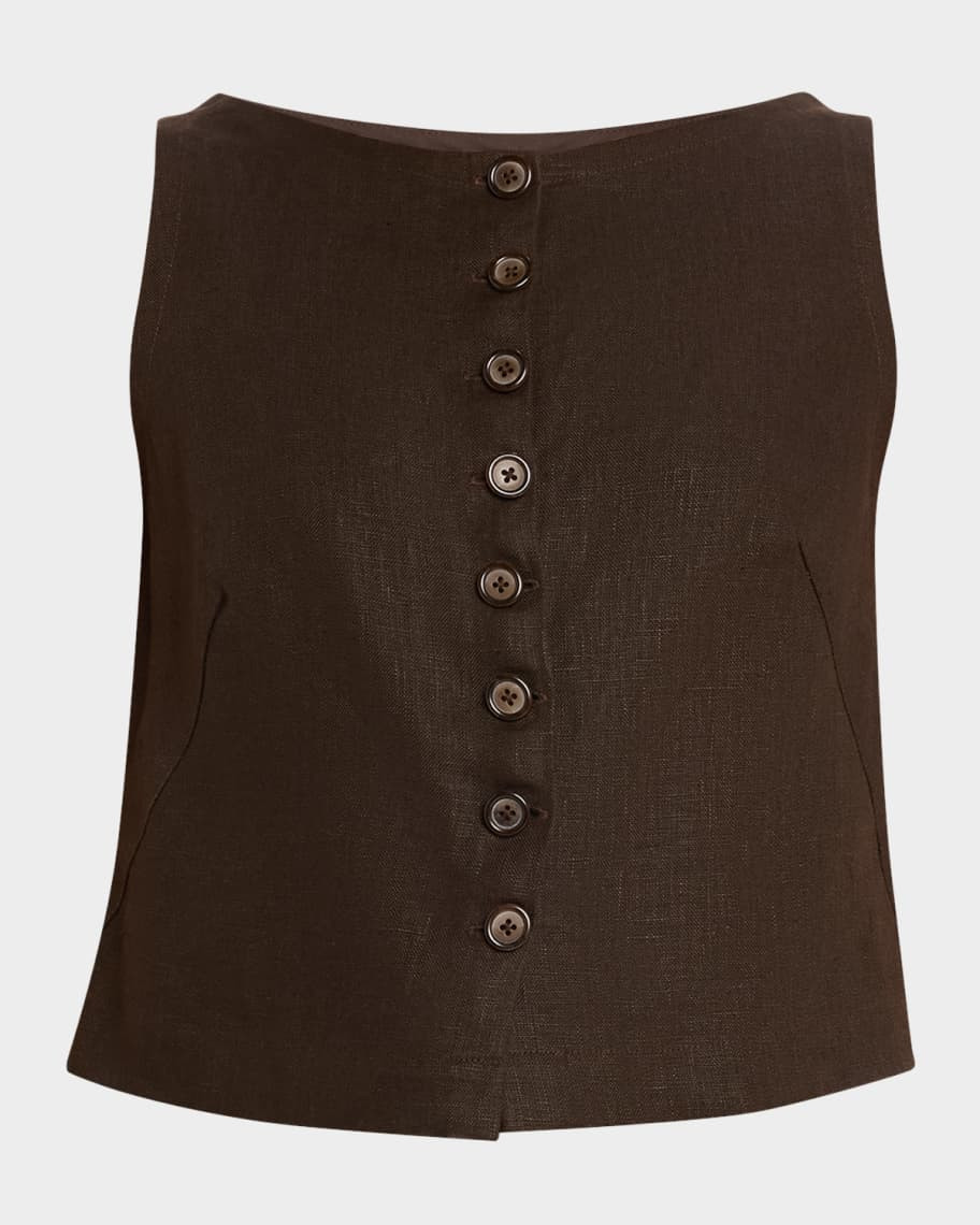 Elia Cropped Linen Top | Neiman Marcus