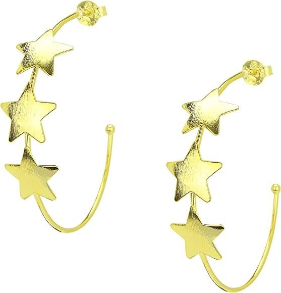 Amazon.com: Sheila Fajl Silvina Star Statement Hoop Earrings in Gold Plated: Clothing, Shoes & Je... | Amazon (US)