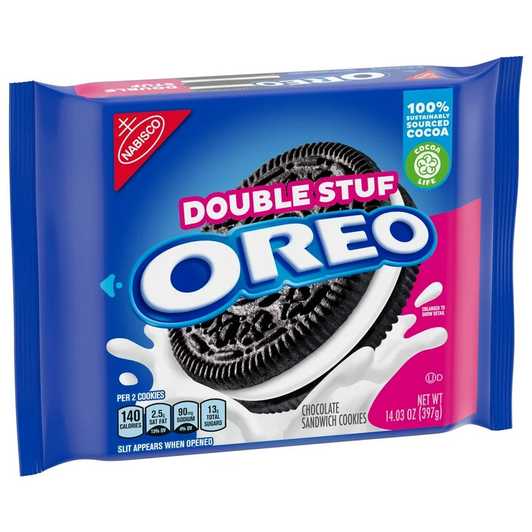 OREO Double Stuf Chocolate Sandwich Cookies, 14.03 oz | Walmart (US)