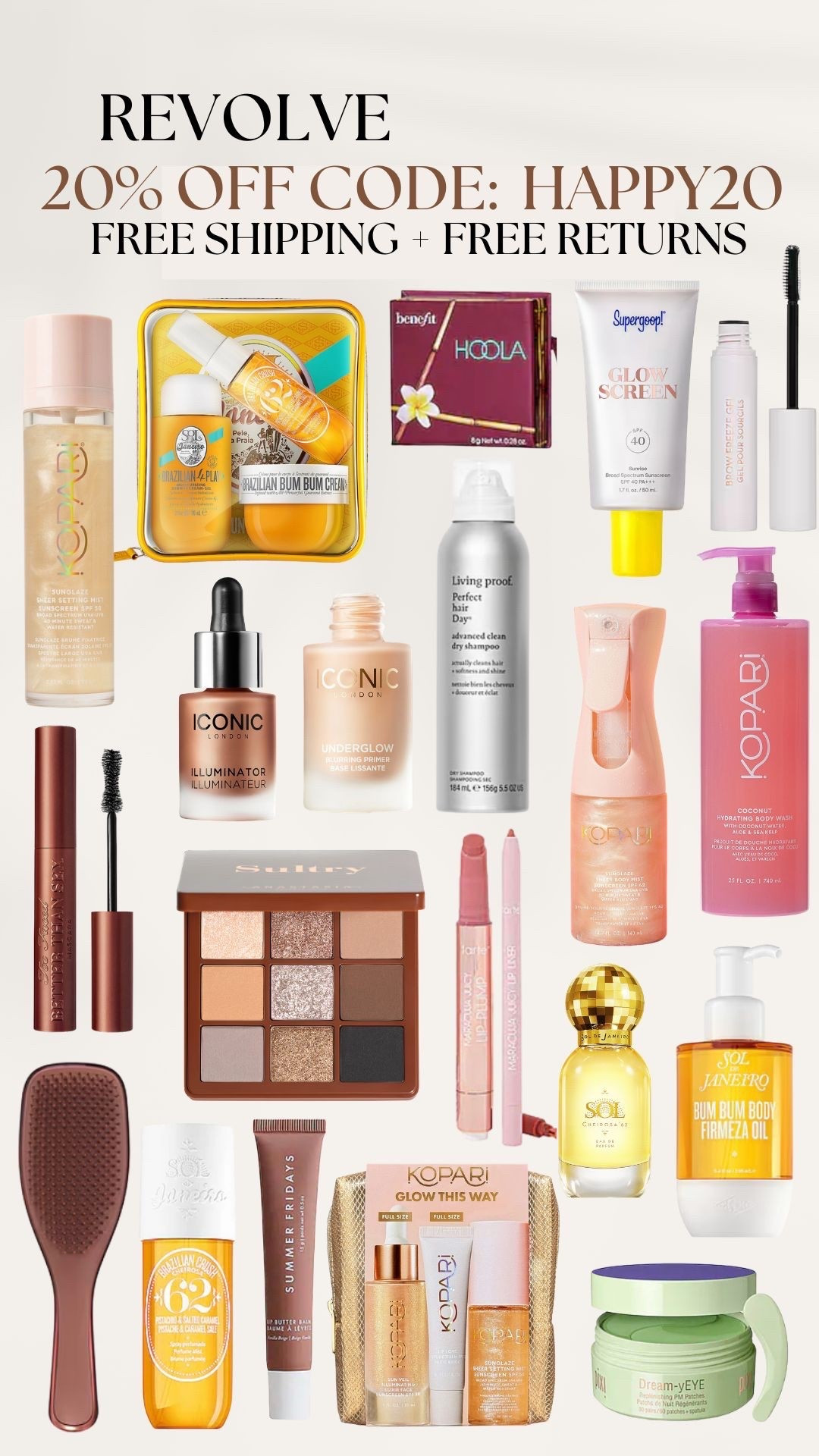 Revolve 20% off beauty with code HAPPY20

#LTKBeauty #LTKgrwm #LTKSpringSale