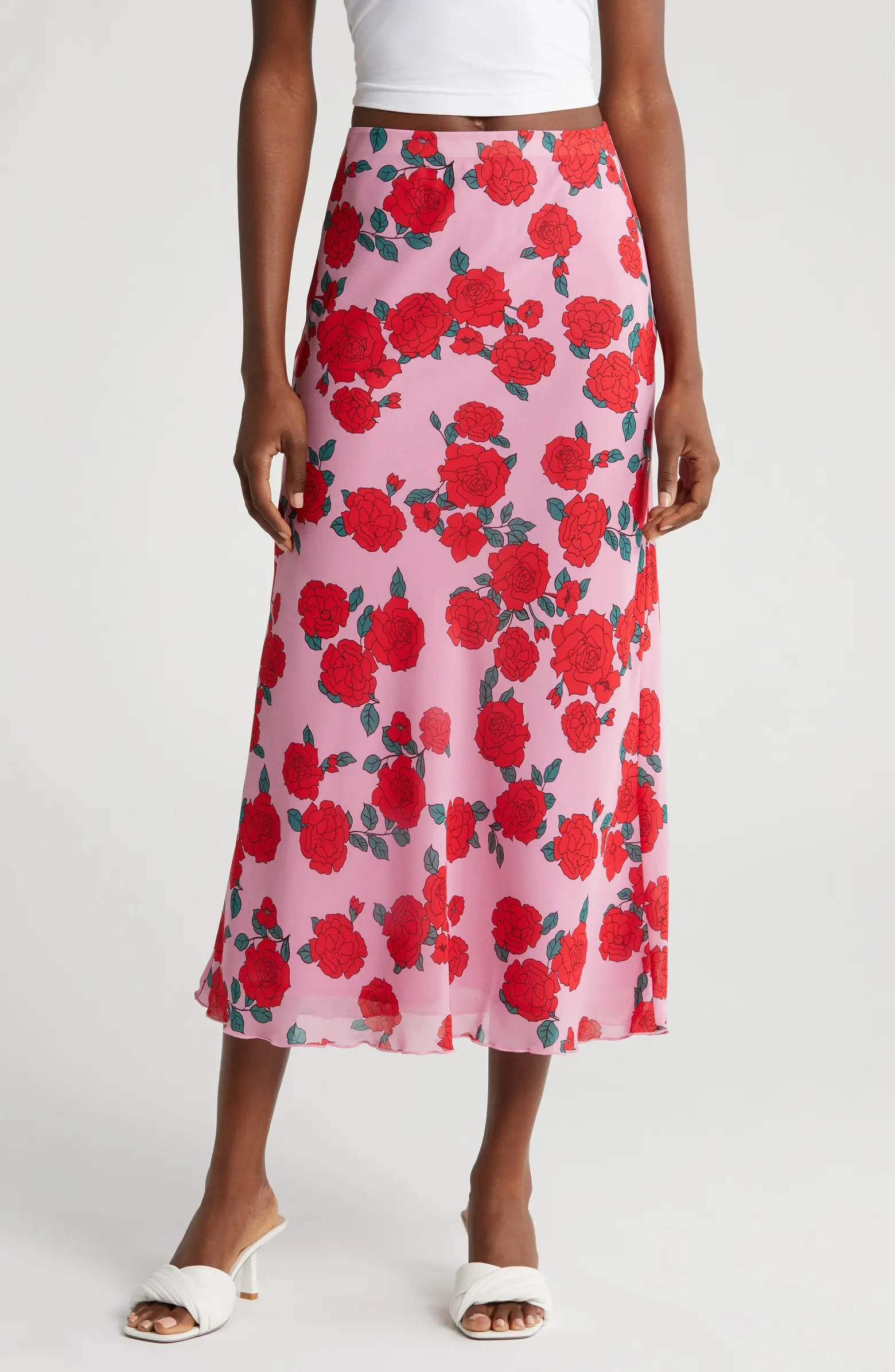 Jacqueline Floral Midi Slip Skirt | Nordstrom