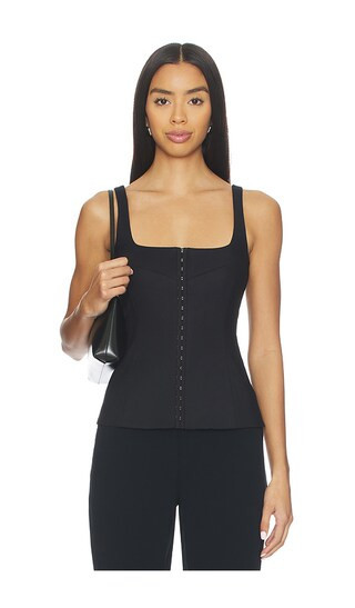 EAVES Mai Compact Suiting Top in Black. - size S | Revolve Clothing (Global)