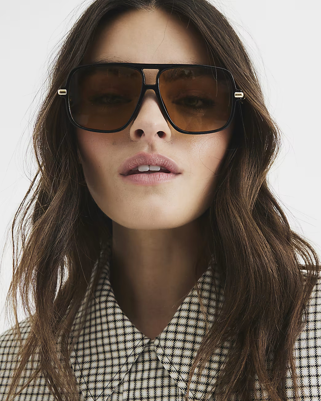 Black Aviator Metal Sunglasses | River Island UK & IE