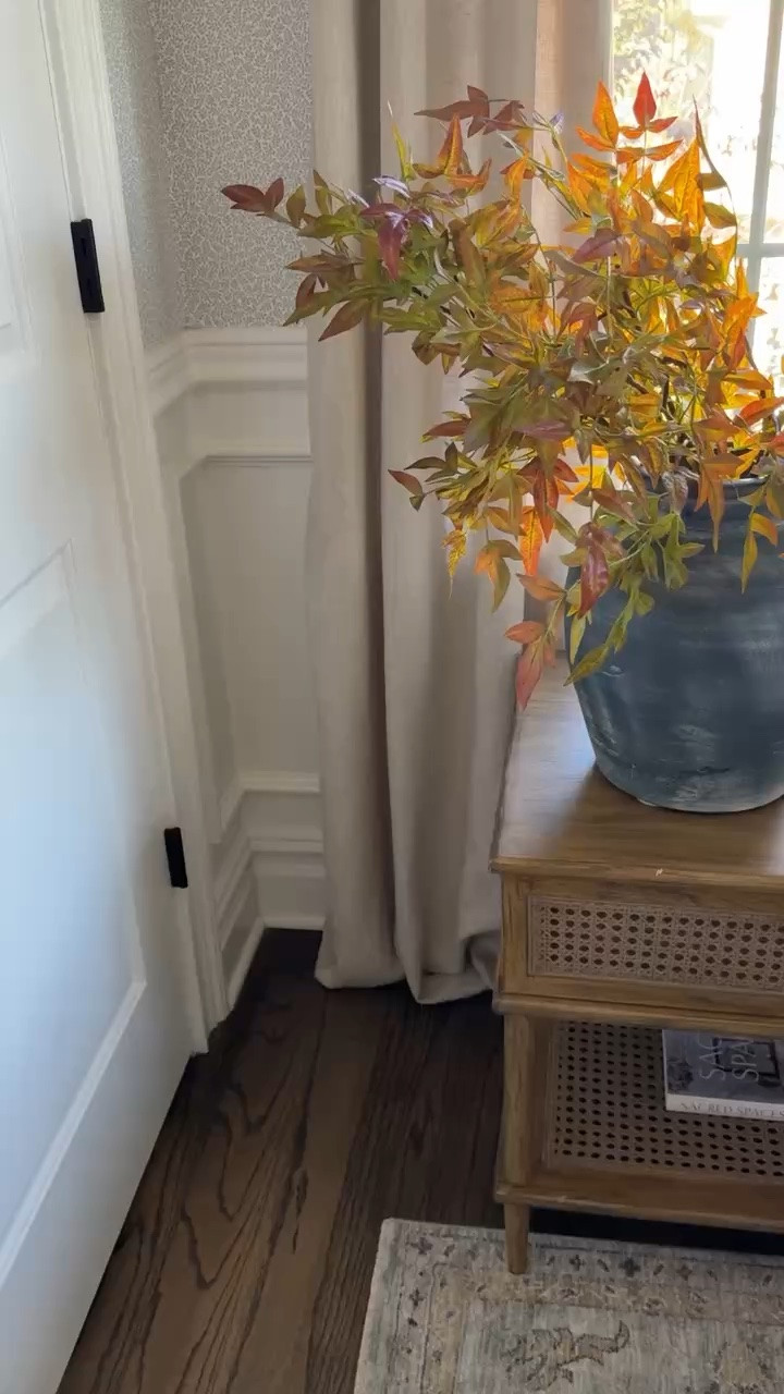 These fall branches are one of my favorite seasonal swaps. I love how the warm autumn colors bring the whole corner to life while still working beautifully with the neutral decor and natural wood.

fall branches, faux fall branches, autumn home decor, fall decorating ideas, seasonal stems, fall home accents, vase styling, neutral fall decor, cozy home styling, autumn decorating, modern coastal home, girlonthehudson