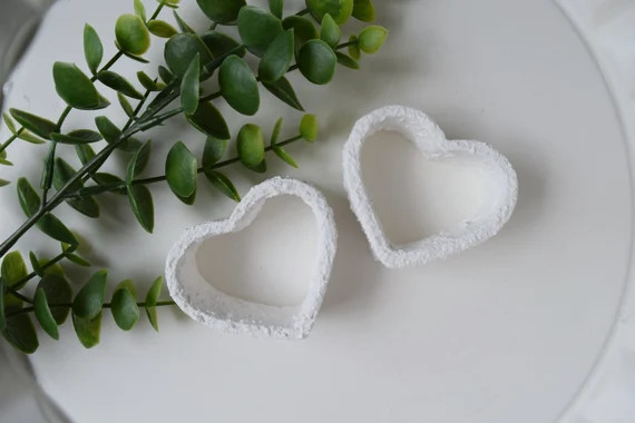 Textured Mini White Clay Heart | Clay Heart | Tiered Tray Décor | Etsy (US)