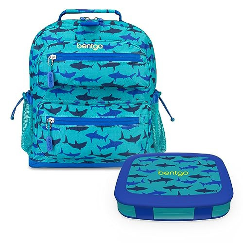 Bentgo® Kids 14” Backpack Set With Kids Prints Lunch Box (Shark) | Amazon (US)