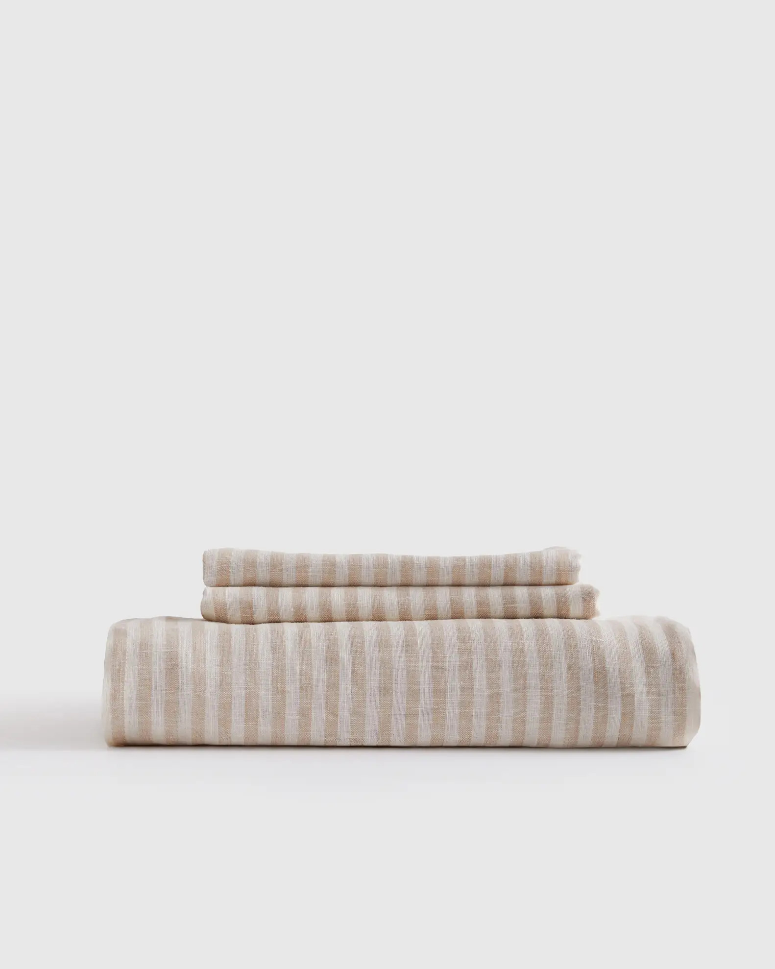 European Linen Stripe Fitted Sheet Set | Quince