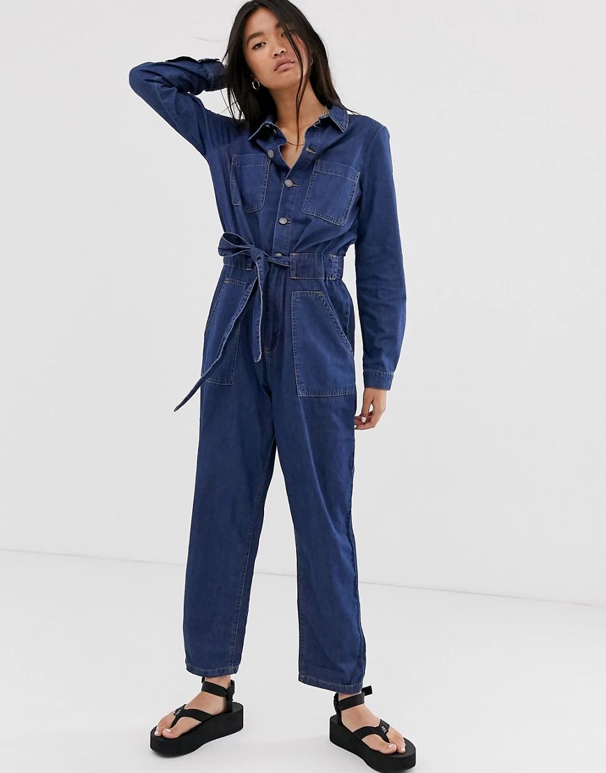 Only - Utility jumpsuit van denim-Blauw | ASOS (Global)