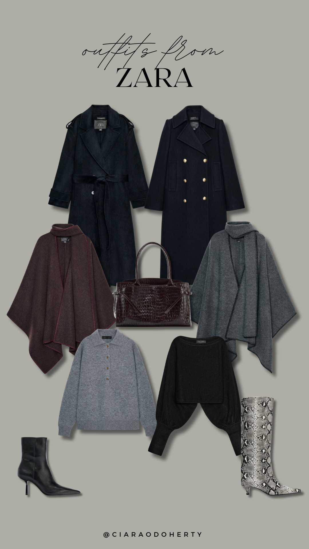 Zara New In, Animal Print Heeled Boots, Knit Cape, Short Knit Puff Sleeve Top, Knit Cape Brown, Leather High-Heeled Boots, Embossed Leather City Bag, Long Wool Blend Coat, Wool Plain Knit Sweater, ZW Denim Jacket, Long Wool Blend Coat Navy 

 #LTKwinter #LTKworkwear #LTKstyletip