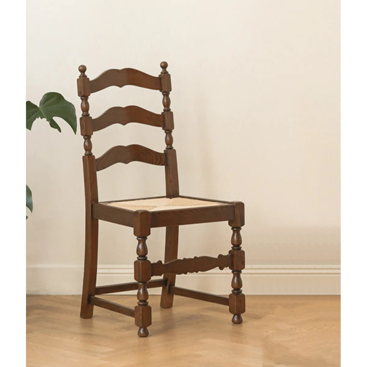 Vintage Solid Wood Ash Wood Backrest Dining Chair (Set of 2) | Wayfair North America