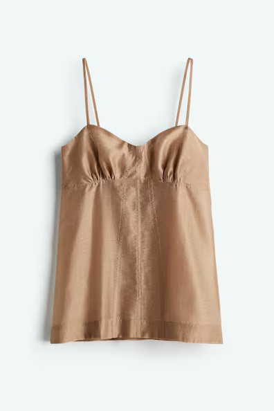 H & M - Sheer Camisole Top - Beige | H&M (US + CA)
